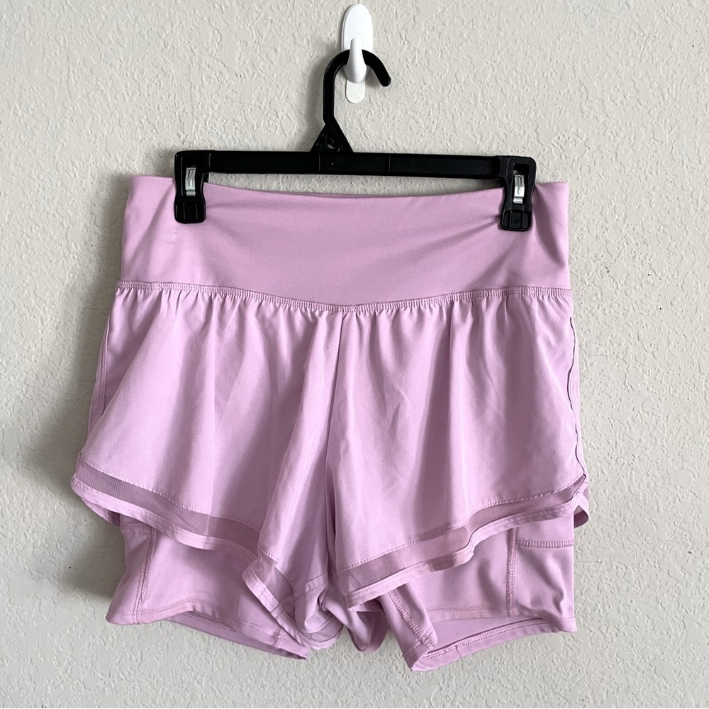 Xersion Women's Light Purple Shorts size M biker short lined pockets sporty chic